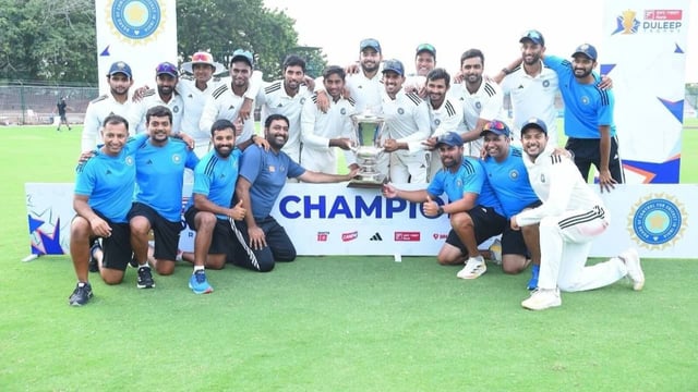 India A celebrate their Duleep Trophy 2024-25 win | Image: BCCI