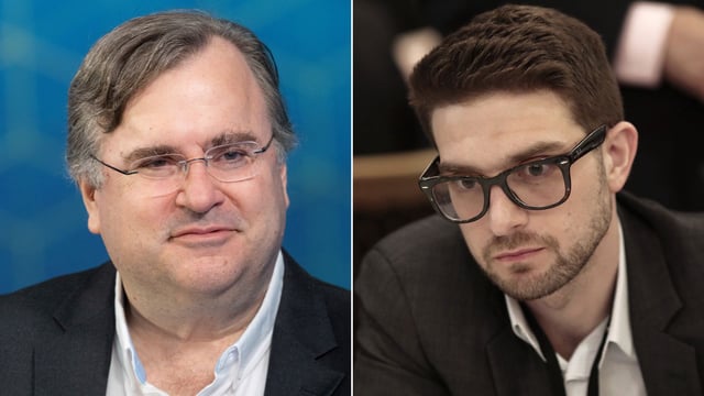 Reid Hoffman (L) and Alex Soros