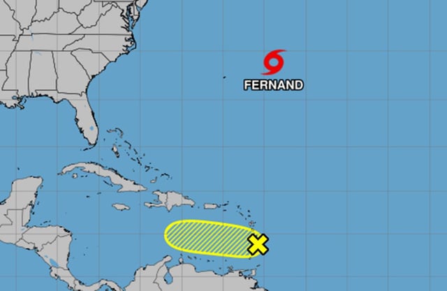 The tropical outlook as of 2 a.m. Monday, Aug. 25, 2025. (NHC)