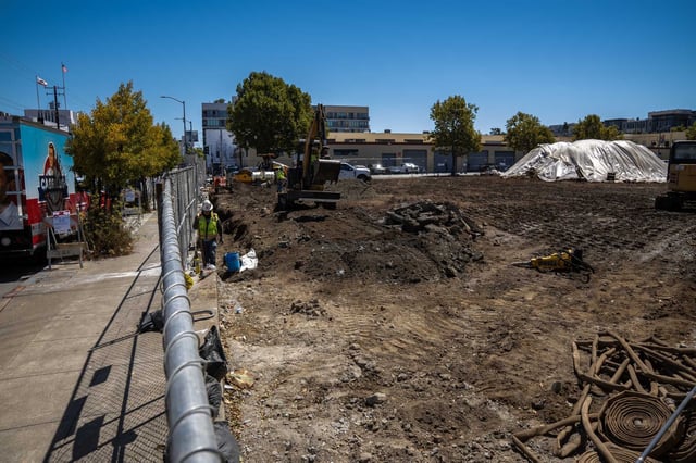 The construction site at 300 DeHaro St., which was initially planned for market rate housing but will now sprout affordable homes.
