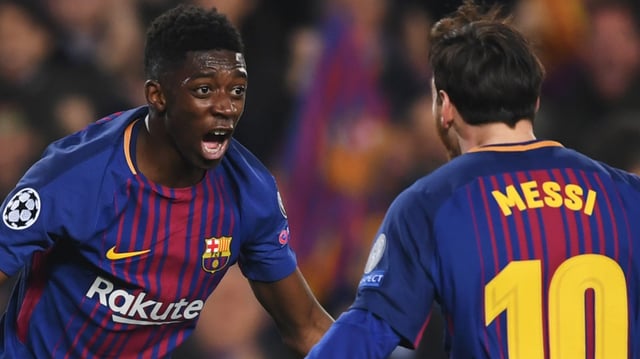 Ousmane Dembele Lionel Messi Barcelona