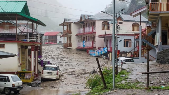 The floods, which occurred after the cloudburst in the catchment area of the Kheer Ganga river, swept away several houses and hotels, killing four persons.