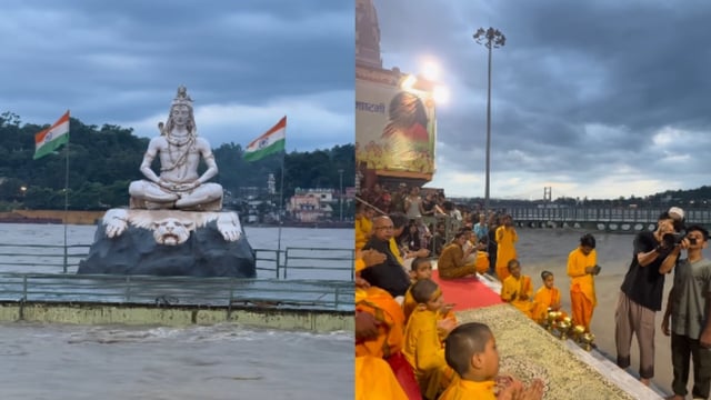 Farah Khan attends Ganga Aarti in Rishikesh. (Photo Credit: Instagram/ Farah Khan)