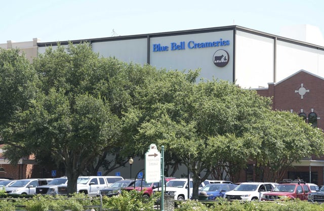 Blue Bell Creameries, 1101 South Blue Bell Rd., is shown on Tuesday, July 18, 2023 in Brenham. Blue Bell Ice Cream, based in Brenham, has issued a recall for its Moo-llennium Crunch Ice Cream half gallon carton that was packaged incorrectly and could contain almonds, walnuts and pecans.