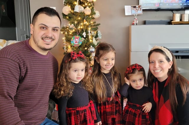 Andrew Cristillo is shown in this handout photo with his family: Chloe, left to right, Leah, Ella and Christina Cristillo. THE CANADIAN PRESS/Handout - Jordan Cristillo (Mandatory Credit)