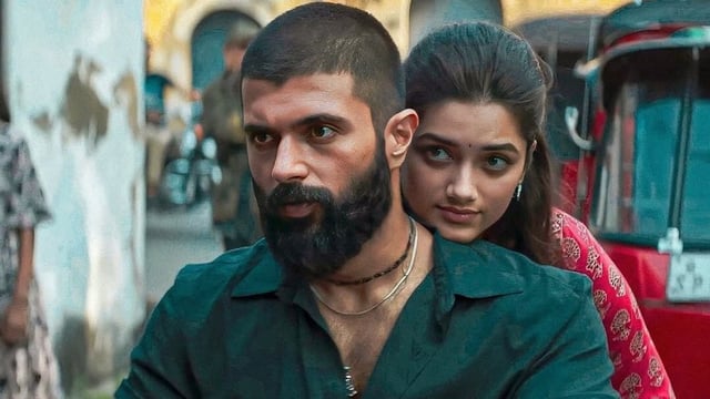 Vijay Deverakonda and Bhagyashri Borse in a still from Kingdom, directed by Gowtam Tinnanuri. 