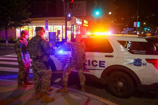 Des membres de la garde nationale à Washington le 24 août. 