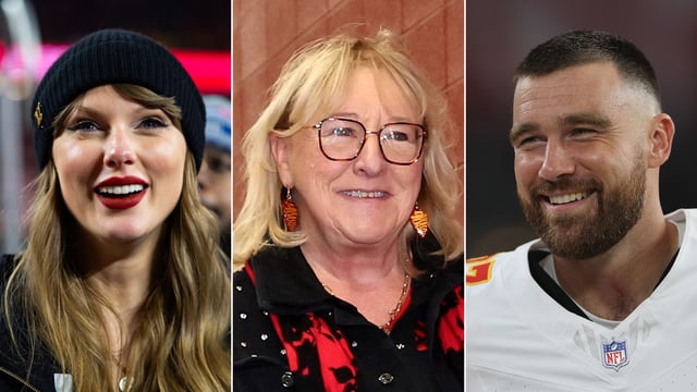 Taylor Swift, Donna Kelce, Travis Kelce.
