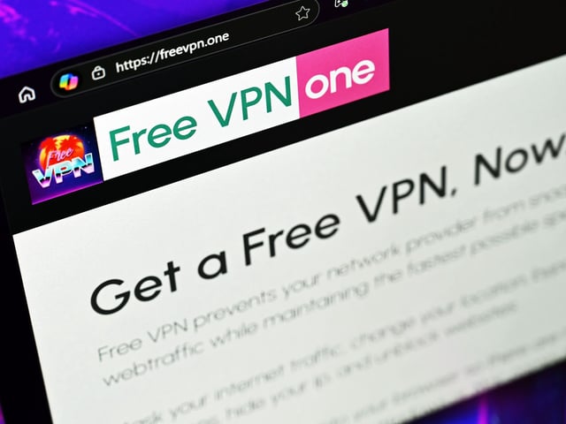 FreeVPN.one website featured in the Microsoft Edge browser on Windows 11 (2025).