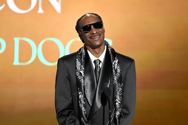 Snoop Dogg accepts the Ultimate Icon Award during the BET Awards on June 9, 2025, in Los Angeles.