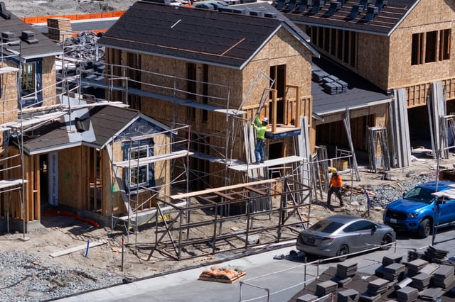 A drone view shows new single family home construction in San Diego, California, U.S., March 25, 2025.  REUTERS/Mike Blake/File Photo