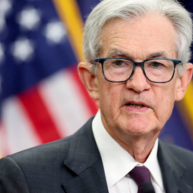 FILE PHOTO: U.S. Federal Reserve Chair Jerome Powell speaks during a press conference following the issuance of the Federal Open Market Committee's statement on interest rate policy in Washington, D.C., U.S., July 30, 2025. REUTERS/Jonathan Ernst/File Photo