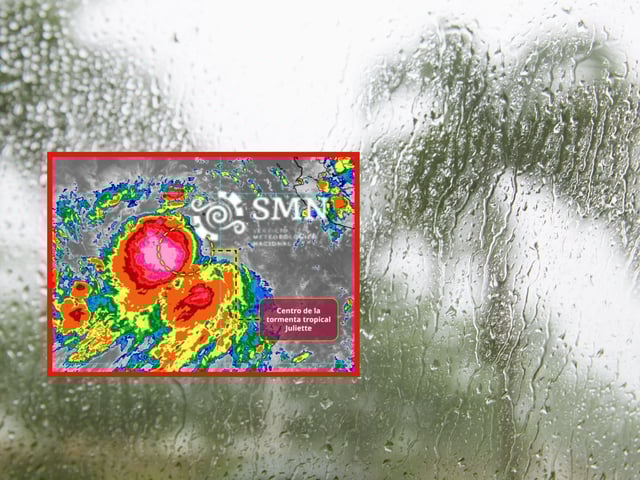 Tormenta tropical Juliette se forma en el Pacífico y provoca oleaje elevado en Baja California Sur. | Crédito: SMN (Conagua)/Canva