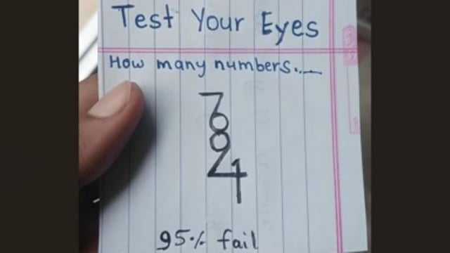 A tricky optical illusion went viral as users tried spotting multiple numbers hidden in a single shape drawn on ruled paper.