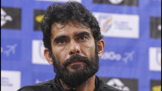 Indian men's football team head coach Khalid Jamil during a press conference to announce 23-member squad for the CAFA Nations Cup, in Bengaluru, Karnataka, Monday. (PTI)