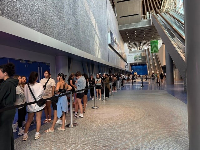  The lineup inside the Vancouver Convention Centre West, where the Artizia Warehouse Friends and Family Day sale took place on Aug. 25, 2025. The public sale runs Aug. 26-Sept. 1.