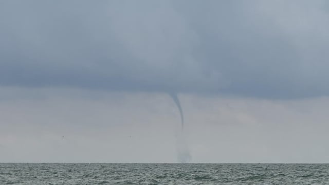 Waterspout observed over the Great Lakes on August 23, 2025. Credit: ICWR