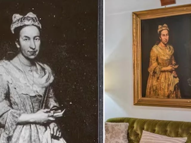 El cuadro del artista italiano Vittore Ghislandi, robado durante la guerra, aparece colgado en el salón de una casa en una localidad argentina. © Servicio Nacional del Patrimonio Cultural/ Robles Casas & Campos