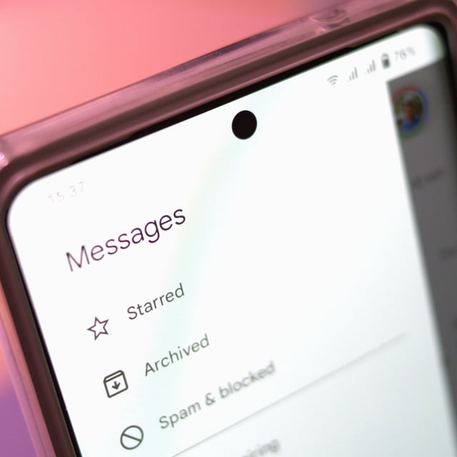 Google Messages left-panel menu