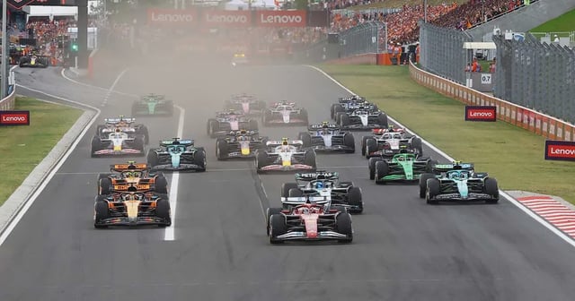 Parrilla de salida en el GP de Hungría 2025.