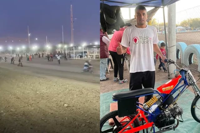 Santiago del Estero: un piloto de 26 años falleció en un choque en cadena en plena carrera de motos. (Gentileza)