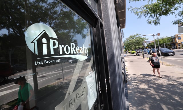 The iPro Realty store front on the Danforth near Broadview is pictured on Aug. 15, 2025. iPro has recently gone out of business and shuttered all of its offices.   
August 15 2025