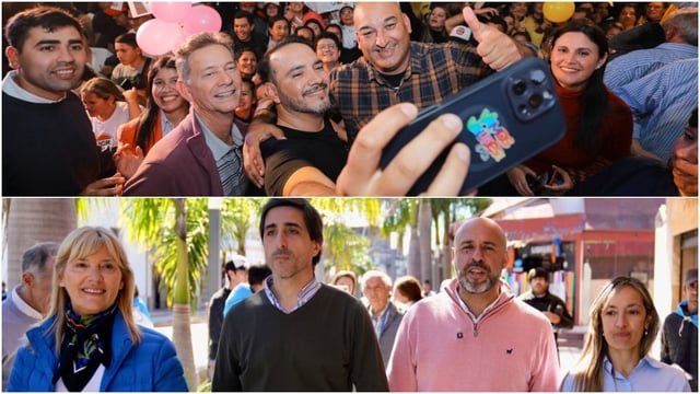 Juan Pablo Valdés y Martín Ascúa realizan las últimas recorridas de campaña antes de las elecciones.