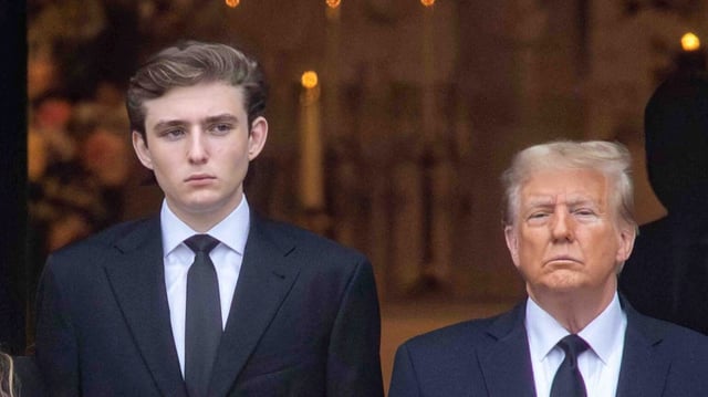 Donald Trump praises his son Barron Trump as a talented soccer player while hosting FIFA President Gianni Infantino.