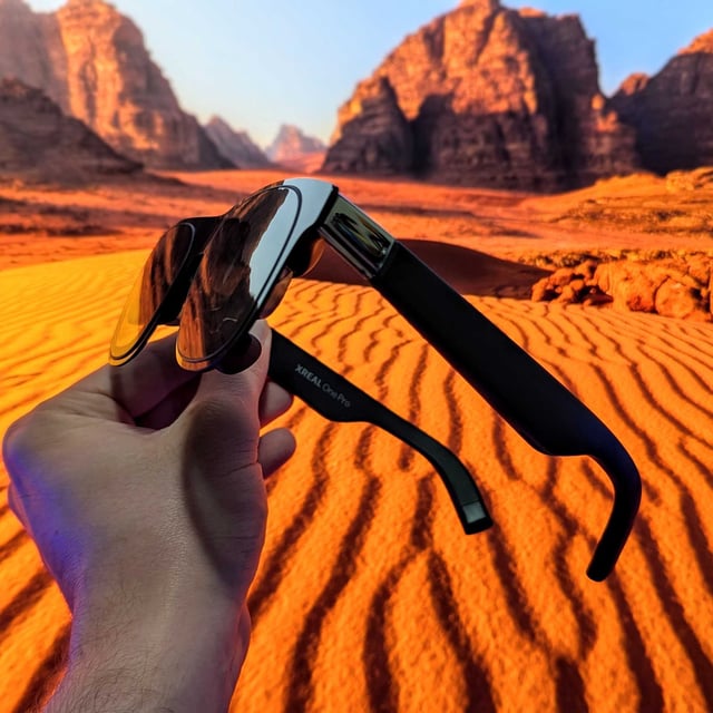 Image of the XREAL One Pro AR glasses.