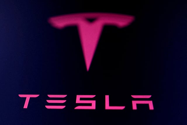 Tesla logo is seen in this illustration taken July 23, 2025. REUTERS/Dado Ruvic/Illustration/File Photo
