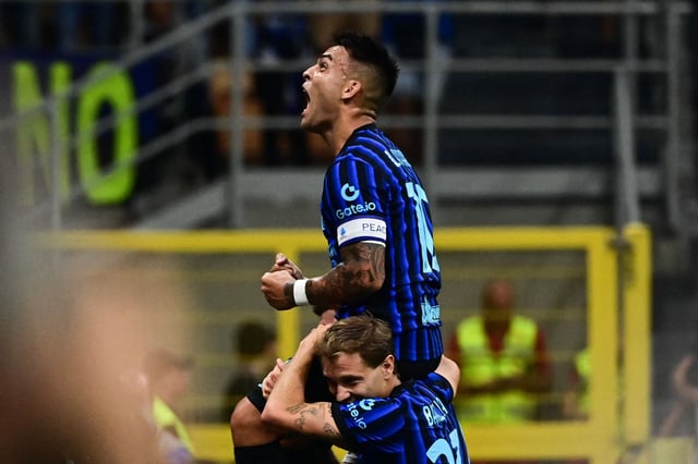 Lautaro Martínez y su eufórico festejo de cara a la tribuna de Inter