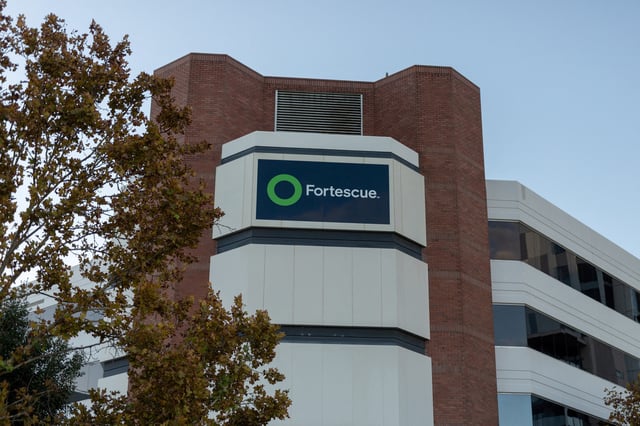 A view shows the Fortescue logo in Perth, Australia, April 19, 2025. REUTERS/Christine Chen/File Photo