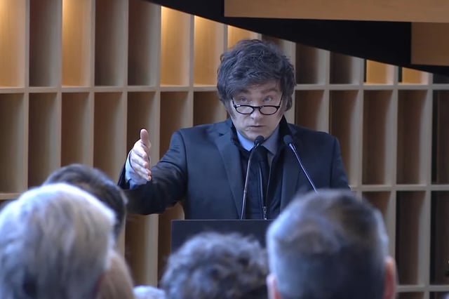 Javier Milei dio un discurso por la inauguración del nuevo edificio de Corporación América en medio del escándalo