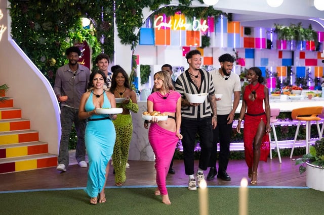 Chris Seeley, Huda Mustafa, Nicolas “Nic” Vansteenberghe, Amaya Espinal, Iris Kendall, Jose “Pepe” Garcia-Gonzalez, Bryan Arenales and Olandria Carthen on Season 7, Episode 34, of "Love Island USA."