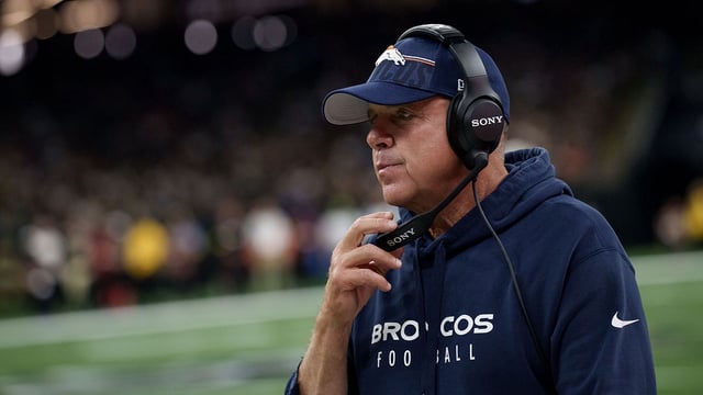 Aug 23, 2025; New Orleans, Louisiana, USA; Denver Broncos head coach Sean Payton walks the sideline during the first half against the New Orleans Saints at Caesars Superdome. Mandatory Credit: Matthew Hinton-Imagn Images