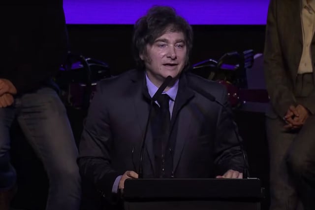 Javier Milei en Junín en la presentación de candidatos nacionales por la provincia de Buenos Aires de la LLA