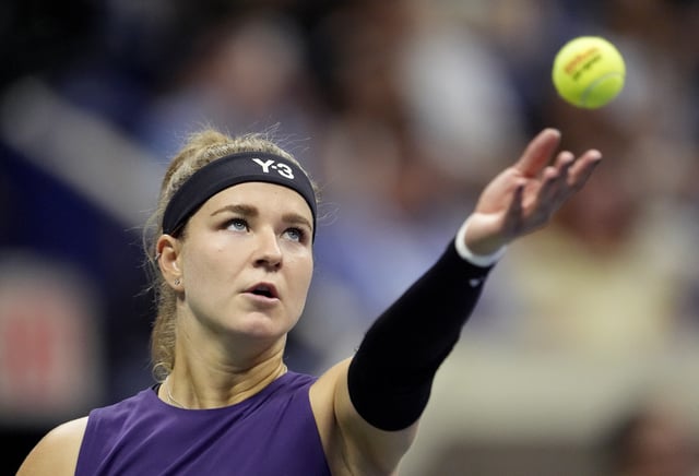 Tennis - U.S. Open - Flushing Meadows, New York, United States - August 25, 2025 Czech Republic's Karolina Muchova in action during her first round match against Venus Williams of the U.S. REUTERS/Eduardo Munoz