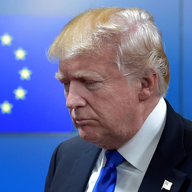 FILE PHOTO: U.S. President Donald Trump reacts after a meeting in Brussels, Belgium, May 25, 2017. REUTERS/Eric Vidal/File Photo