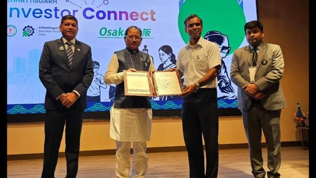 Chhattisgarh chief minister Vishnu Deo Sai at the “Investor Connect” forum in Japan’s Osaka. (X)