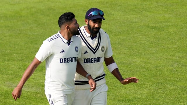 India's Jasprit Bumrah and Mohammed Siraj