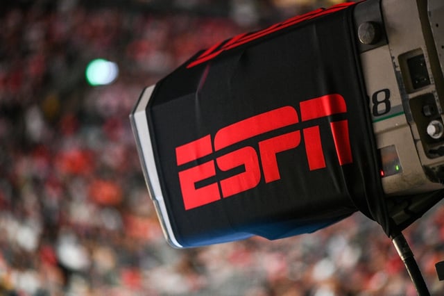 BOSTON, MA - JULY 15: A general view of the ESPN logo on a broadcast camera during a WNBA game between the Indiana Fever and the Connecticut Sun on July 15, 2025, at TD Garden in Boston, MA. (Photo by Erica Denhoff/Icon Sportswire)