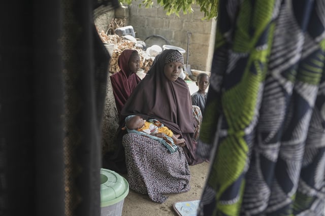 Aisha Muhammed, a 25-year-old woman, who had eclampsia, is photographed at her house in Konduga, in northeast Nigeria's Borno state, Wednesday, July 23, 2025. (AP Photo/Sunday Alamba)