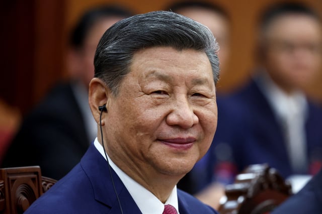 Chinese President Xi Jinping looks on, during his two-day state visit, in Hanoi, Vietnam, April 14, 2025. REUTERS/Athit Perawongmetha/Pool/File Photo