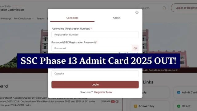 SSC Phase 13 Admit Card 2025 Released at ssc.gov.in; Steps to Download