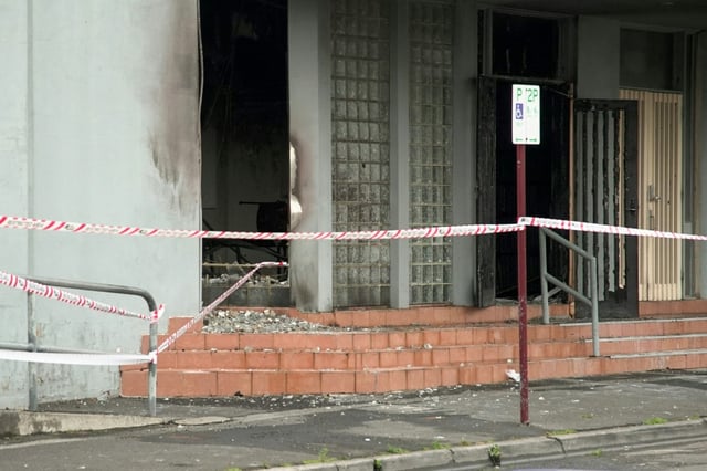 Les dégâts causés par une incendie à la synagogue Adass Israël, le 6 décembre 2024 à Melbourne, en Australie