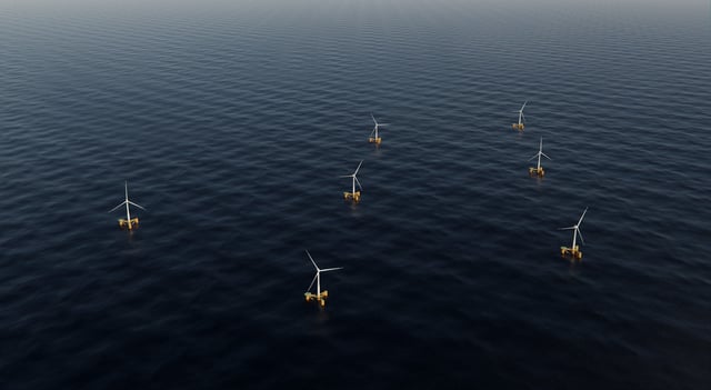 Visualization of Salamander Offshore Wind Farm with Odfjell Oceanwind’s Deepsea Star; Image: Odfjell Oceanwind