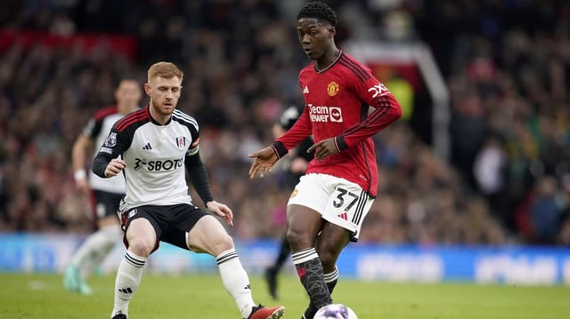 Manchester United's Kobbie Mainoo (R) in a file photo. | Image: AP