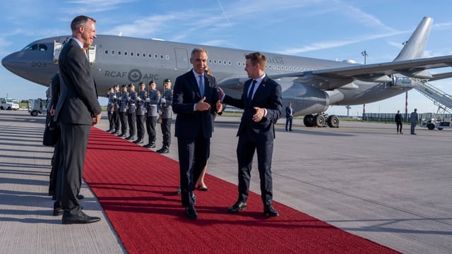 Prime Minister Mark Carney landed in Berlin on Monday evening and is meeting with German political and business leaders Tuesday.
