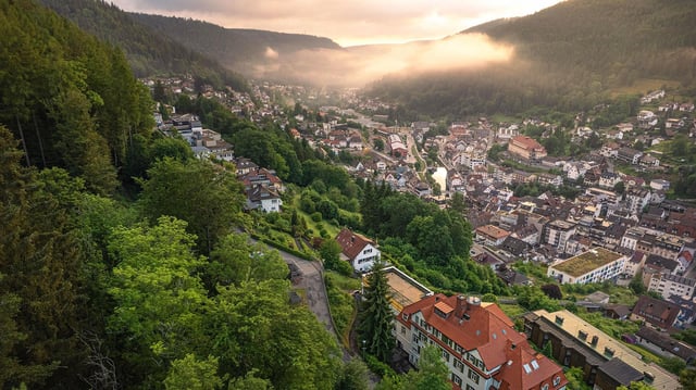 Sonnenaufgang in Bad Wildbad, Schwarzwald