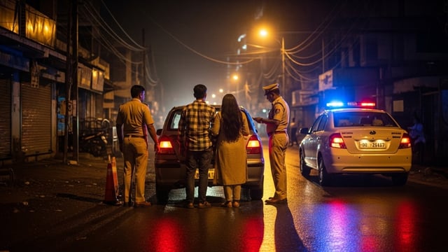 Gurugram techie and friend arrested for drunk driving and abusing police during roadside scuffle.
